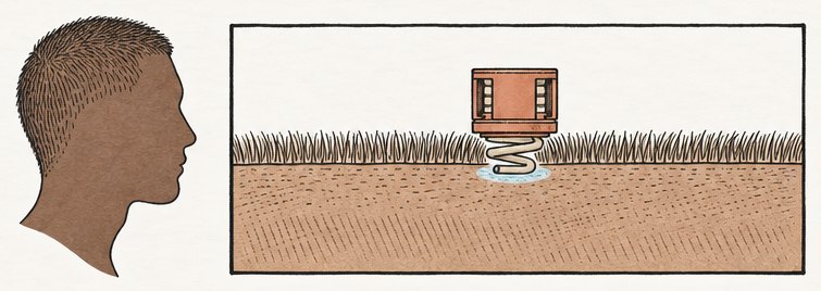 Cross-section of the electrode in short hair, the cap holding the pellet down